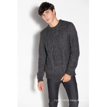 Warm Round Neck Cable Knitting Men Sweater Jumper